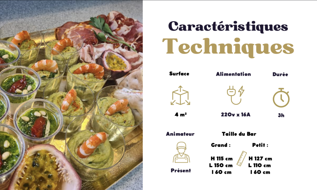 Caractéristique technique pour Traiteur Cocktail