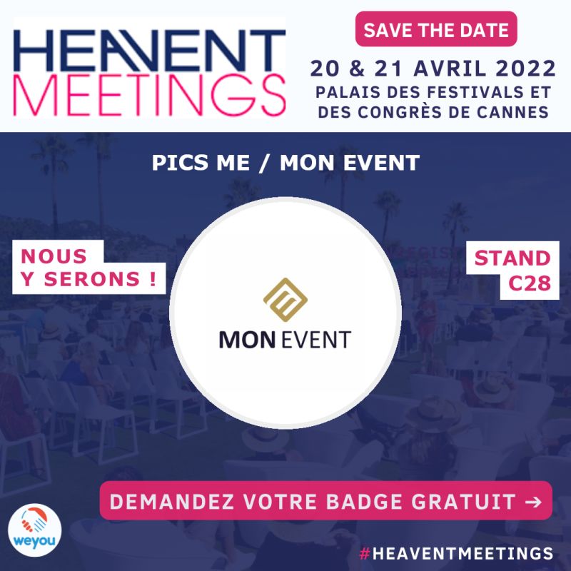 Nous serons présents au salon Heavent de Cannes le 20 et 21 Avril pour vous présenter nos animations actuelles mais aussi beaucoup de nouveautés! Venez nous voir :-)