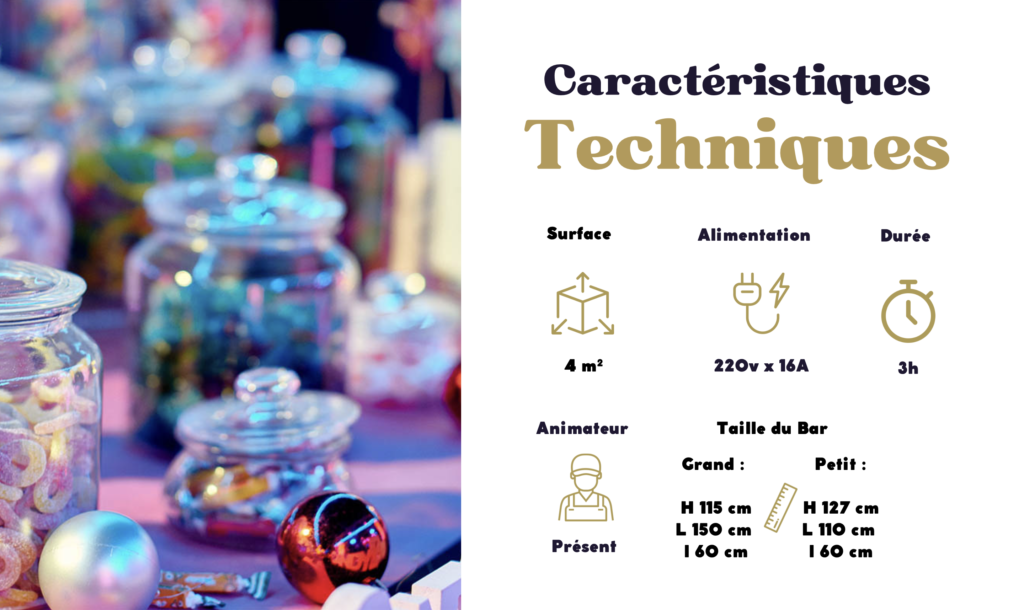 Caractéristiques techniques pour Bar à Bonbon