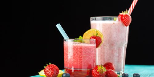healthy berry smoothie in glass